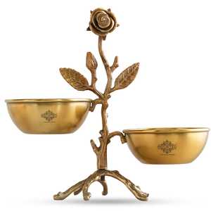 Juego de Cuencos de Acero Inoxidable Pulido Hechos a Mano, Diseño de Árbol para Frutos Secos, Artículo Decorativo para Año Nuevo, Material de Latón Puro - Product Image 2