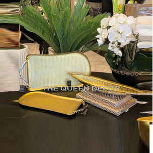 ชามอลูมิเนียมพร้อมกระจกโลหะรูปทรงพิเศษทำจากทองตกแต่งเสร็จแล้วดูใหม่หรูหราขายดี - Product Image 5