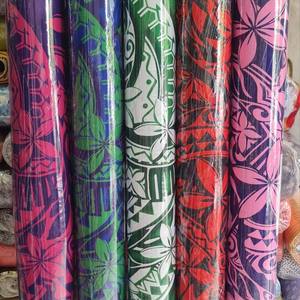 Impresionante diseño polinesio hermoso brillante en tela de poliéster suave 58 pulgadas de ancho listo para envío inmediato - Product Image 5