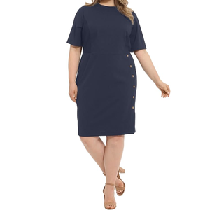 Tendance femmes été travail robe col en v crayon taille incurvée couture crêpe pour bureau bureau dîner événement Occasion carrière-invité - Product Image 4