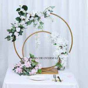 Accesorios de decoración de centro de mesa de boda de aluminio de alta calidad chapado en oro de alta calidad al por mayor venta a granel - Product Image 2