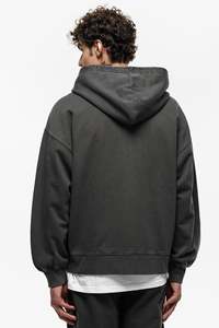 custom Men's zip up hoodies Streetwear <b>drop</b> shoulder heavy weight Cotton Pullover <b>acid</b> washde sweatshirts hoodie for men - Product Image 2