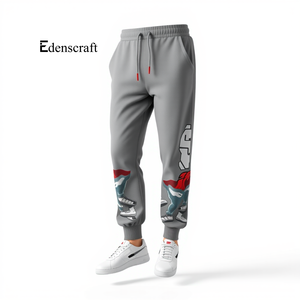 Pantalon de survêtement taille moyenne confortable pour hommes en coton léger imprimé Streetwear décontracté pour une tenue de sport quotidienne - Product Image 6