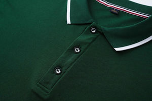 Novedad de verano para hombre, camisa de polo ajustada informal de manga corta, tejido de punto transpirable de talla grande, Color sólido, a prueba de encogimiento - Product Image 2