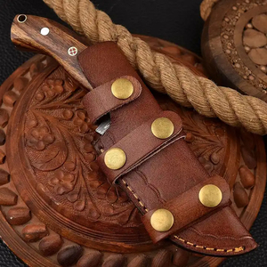 Lame en acier damas faite à la main de qualité supérieure couteau de chasse poignée confortable couteau Skinner couteaux de Camping en plein air - Product Image 5