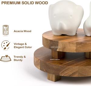 ขาตั้งไม้อะคาเซียทำมือและแท่นไม้ไรเซอร์แบบชนบทแพลตฟอร์มไม้เนื้อแข็งสำหรับขายปลีกตกแต่งบ้านจัดแสดงสินค้า - Product Image 3