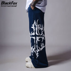 Pantalon de survêtement ample en molleton pour homme Taille élastique Léger Délavé Logo personnalisé Joggers à coupe ample pour Streetwear décontracté - Product Image 5