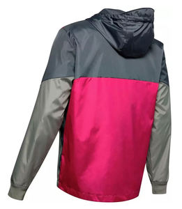 เสื้อแจ็คเก็ตกันลมแบบซิปเต็มตัวสำหรับผู้ชาย สีชมพูเงิน กันน้ำ แห้งเร็ว ระบายอากาศดี เหมาะสำหรับใส่ในฤดูใบไม้ร่วง สไตล์สตรีทแวร์ ผลิตจากผ้าฝ้าย 100% - Product Image 3