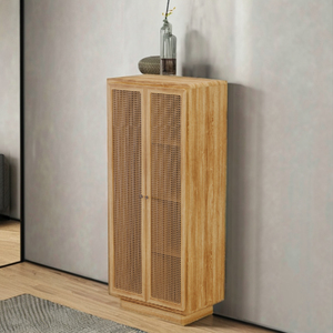 100% véritable accent de rotin massif commode en bois de teck de haute qualité avec un design minimaliste pour les meubles de chambre à coucher modernes - Product Image 1