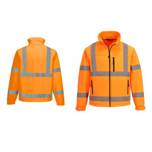 Ropa DE SEGURIDAD reflectante Chaquetas Softshell Tela de poliéster personalizada Hecho Hombres Chaquetas Softshell con logotipo personalizado Precio razonable OEM - Product Image 6