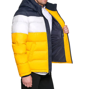 OEM Custom Design Men's Long Sleeve Puffer <b>Jacket</b> Best Selling Fashion Canvas Stand Collar High Quality Quick Dry Breathable - Product Image 4