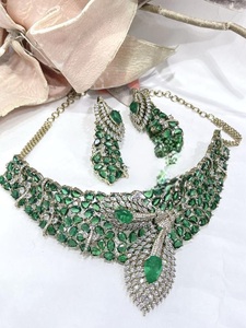 Stunning Designer High Quality Brass Silver Plated Zircon <b>Statement</b> Fusion Women's <b>Necklace</b> Set Earrings Classic Party Gift - Product Image 3