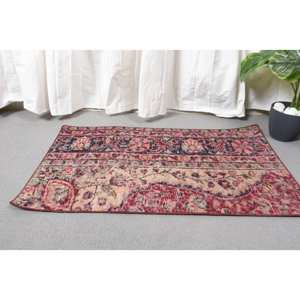 Classique Rouge Bleu 1.8 X 3.2ft Grande Surface Turc Laine Jute Tapis Patchwork Motif pour Entrée Couloir Rectangle Chambre 10mm Latex - Product Image 3