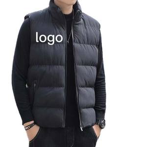 Imperméable avec fermeture éclair nouvelle mode 2025 hommes High Street Style hiver bouffantes vestes Logo personnalisé conception chaud à capuche bouffant gilet - Product Image 6
