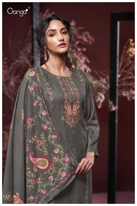 Laine Pashmina Imprimé Travail Manuel Salwar Kameez Catalogue Complet disponible au tarif de gros collection hiver - Product Image 5