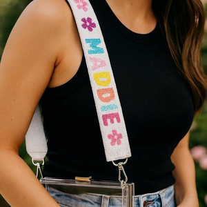 Bolso de hombro de algodón con abalorios intrincados hechos a mano, accesorio elegante y duradero, correa para monedero, cinturones de Metal personalizados - Product Image 5