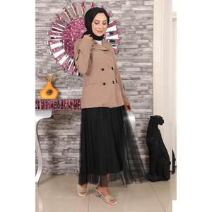 Conjunto Casual de Falda de Tul en Capas y Chaqueta, Pantalones Cortos Largos por Encima de la Rodilla, Talla XS, Conjunto de Dos Piezas con Top - Product Image 4