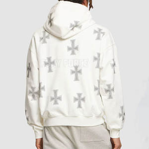 Nouveaux vêtements pour hommes à la mode Sweats à capuche en strass taille personnalisée Sweats à capuche en strass pour hommes de style décontracté en coton - Product Image 6