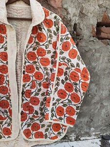 Nouvelle veste en coton à imprimé floral, veste légère faite à la main, veste de fête, cadeau d'extérieur élégant et confortable pour elle - Product Image 4