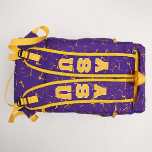 OEM High Quality Premium Sports Travel <b>Bag</b> Casual Purple & Golden Sublimation Backpack Custom Sublimated Shoulder <b>Bag</b> - Product Image 5