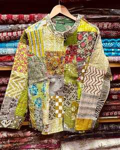 เสื้อแจ็กเก็ตผ้าฝ้ายบุนวมทำด้วยมือมีน้ำหนักเบาแบบอินเดียให้ความอบอุ่นตามฤดูกาลพร้อมเทคนิคการพิมพ์สำหรับทุกฤดูกาล - Product Image 2