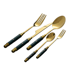 Vente chaude de couverts de mariage ensemble de couteau en acier inoxydable fourchette cuillère argenterie or ensemble de couverts - Product Image 6