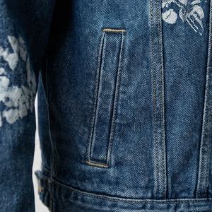 Veste en jean décontractée pour femmes, imprimée, surdimensionnée, à manches longues, vintage, avec poches, broderie florale, tendance - Product Image 5