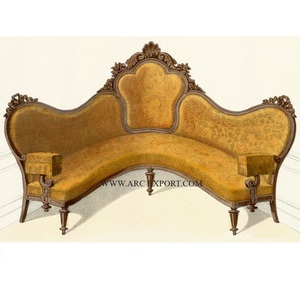 Dernier siège en velours jaune design avec matériau en bois Chaise de canapé décorative pour scène de mariage Fournisseur en gros Chaise de fête pour événements - Product Image 4