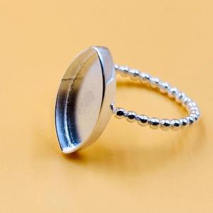 Marquise lunette bague réglage 925 en argent Sterling Base vierge pour résine lait maternel Cabochon bricolage souvenir fabrication de bijoux fournitures - Product Image 5