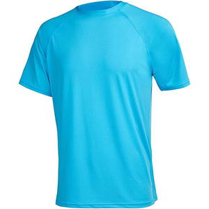 Men's UPF 50+ Eco-Friendly 160g Quick Dry Breathable 4-Way Stretch Short Sleeve Rashguard <b>Swim</b> Tee Anti-UV TBF-091 - Product Image 5