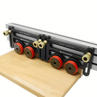 Guide-rouleaux pour le travail du bois, rail de coupe pour scie à table, bloc coulissant, double guide-plaques universel, double roulement à billes, alimentateur de tiges