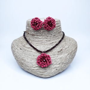 Garnet Dusk Bloom <b>Beaded</b> <b>Set</b> Classic Fine Jewelry with Pear Emerald Cut Diamonds Available White Rose Gold for Weddings Parties - Product Image 5