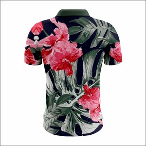 Camisas al aire libre de verano con estampado de sublimación de flores, ropa de hombre de manga corta elástica, polos - Product Image 3