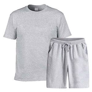Conjunto de Verano para Hombre de 2 Piezas, MOQ Bajo, Ropa Masculina, Camiseta y Pantalones Cortos, Conjuntos Deportivos, Chándales de Algodón Transpirable, Estilo Urbano - Product Image 4