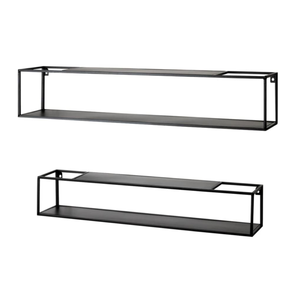 Étagères murales suspendues, cadre en métal et support en bois, bibliothèque pour salon, stockage d'affichage, meubles rustiques modernes, design - Product Image 5