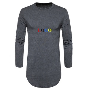 ロングライン<span class=keywords><strong>T</strong></span>シャツデザイン男性用カスタム男性格安公式フラワープリント - Product Image 3