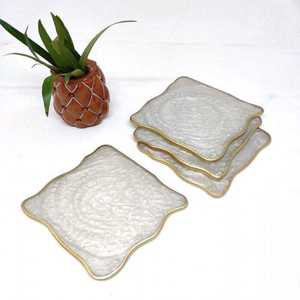 Sous-verres en résine faits à la main avec tapis époxy au design marbre pastel idéal pour la cuisine, le salon et les coffrets cadeaux décoratifs - Product Image 1