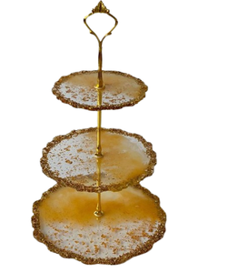 แท่นวางเค้กทำจากเรซินพร้อมฐานโลหะแท่นโชว์คัพเค้กสุดหรูสำหรับอุปกรณ์ทำเค้กวันเกิด - Product Image 1