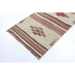 Alfombra Turca, Alfombra Vintage de 2.7x11.4 pies, Alfombra con Bordes Rojos Marrones - Product Image 2