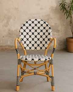 Silla de comedor de ratán duradera minimalista elegante para espacios interiores y exteriores para hoteles, villas, apartamentos, parques para salas de estar - Product Image 2