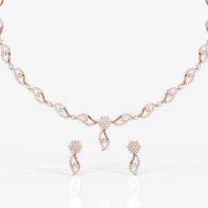 Collier en or 18 carats avec diamant cultivé en laboratoire Elara, bijoux de créateur pour les occasions de mariage - Product Image 6