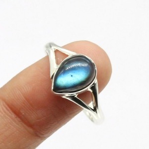 Spinner de Plata de Ley 925, piedra preciosa labradorita, anillo de plata hecho a mano, joyería, anillo de promesa de labradorita para mujer, 925 estampado - Product Image 2