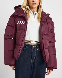 Luxury Winter Fashion Eco Friendly <b>Women</b> Bubble Jacket Removable Hood Front Logo Waterproof Zipper Quilted <b>Coat</b> - Product Image 4