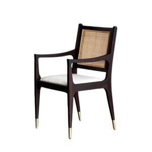 Sillas de restaurante de madera de teca combinadas con ratán y asientos de espuma suave en un diseño moderno - Product Image 2