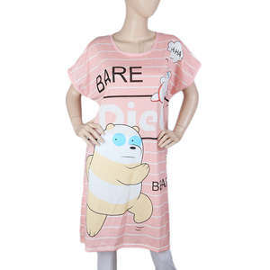 T-shirt long de nuit pour femme - Rose - Product Image 2