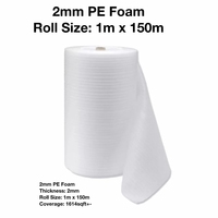 Rouleaux de mousse d'emballage en polyéthylène expansé (EPE) blancs, épaisseur 2 mm, longs, imperméables, antistatiques, antibactériens, résistants à l'humidité