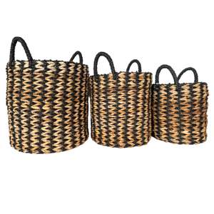 Panier à linge en osier avec doublure en plastique - Panier de rangement pour vêtements - Product Image 1