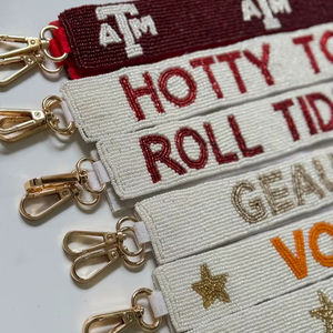Beaded Purse Strap in Orange & Purple College Game Day Accessory for Clear Stadium Bags, <b>Football</b> Fans, and University Spirit - Product Image 1