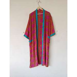 Hermosa seda Kimono Robe Bikini Cubrir Ropa de dormir Vestido de maternidad Ropa de verano Vestido Reciclado Ropa larga Kimono de seda Robe - Product Image 5