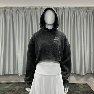 Vente en gros Sweat à capuche surdimensionné lavé à l'acide pour femmes Streetwear à ourlet brut vieilli Sweatshirts vierges personnalisés pour l'hiver - Product Image 5